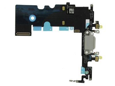 Apple iPhone 8 - Flat cable + Connettore Ricarica + Microfono Bianco No Logo Disassembly